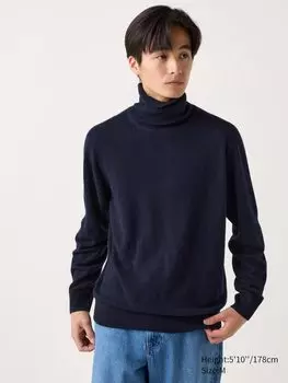 Водолазка из 100% кашемира Uniqlo, цвет 69 синий