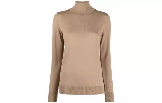 Водолазка из чистой шерсти EMPORIO ARMANI, хаки