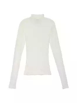 Водолазка из фактурной сетки Frame, цвет off white