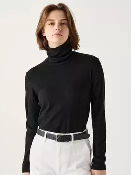 Водолазка из флиса heattech Uniqlo, черный
