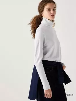 Водолазка из флиса heattech Uniqlo, серый