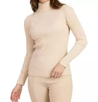 Водолазка из хлопка и кашемира в рубчик цвета слоновой кости Tyler Boe