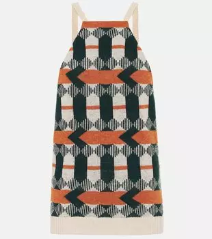 Водолазка из шерсти с жаккардовым узором Prada, Arancio+Bosco
