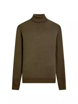 Водолазка из супертонкой мериносовой шерсти Bugatchi, хаки