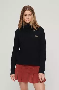 Водолазка косой вязки Superdry, черный