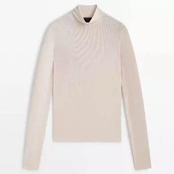 Водолазка Massimo Dutti Semi-sheer, пастельно-розовый