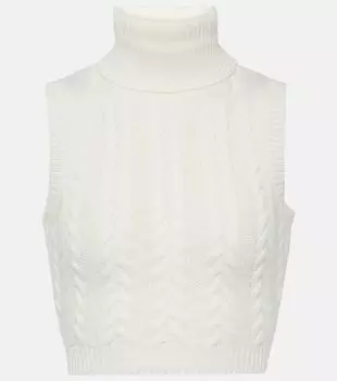 Водолазка Oscuro из шерсти и кашемира с воротником Max Mara, белый