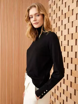 Водолазка прямой с длинным рукавом женский трикотажный свитер LCW Modest