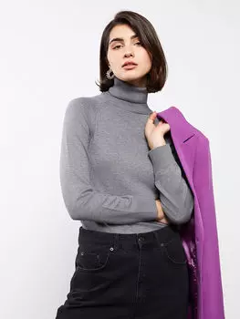 Водолазка прямой с длинным рукавом женский трикотажный свитер LCWAIKIKI Formal