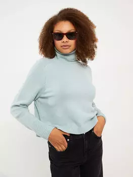 Водолазка прямой с длинным рукавом женский трикотажный свитер LCW Casual