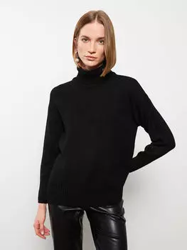 Водолазка прямой с длинным рукавом женский трикотажный свитер LCWAIKIKI Classic