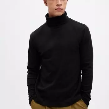 Водолазка с длинными рукавами из хлопка Gap, черный