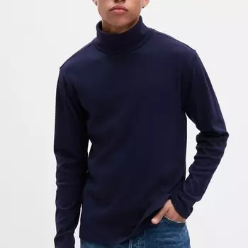 Водолазка с длинными рукавами из хлопка Gap, синий