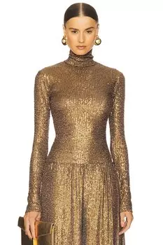 Водолазка с длинными рукавами облегающего кроя Norma Kamali, бронзовый