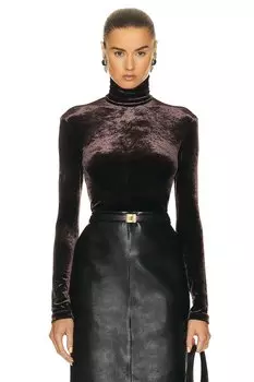 Водолазка с длинными рукавами Saint Laurent, цвет Chocolate