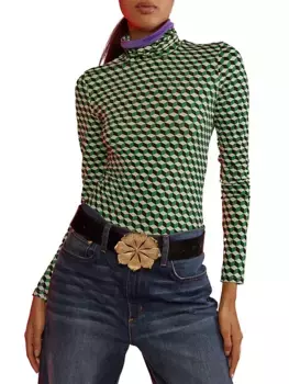 Водолазка с геометрическим рисунком Cynthia Rowley, мультиколор