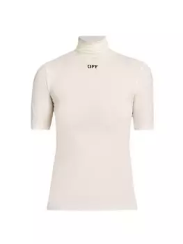 Водолазка с короткими рукавами и логотипом Off-White, черный