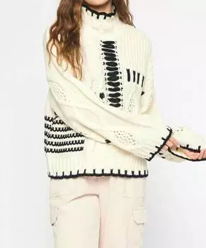 Водолазка с косами, кремового цвета entro