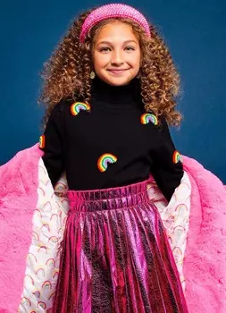 Водолазка «Счастливая радуга» Lola + The Boys, черный