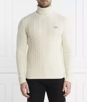 Водолазка шерстяная Aeronautica Militare Regular Fit, экрю