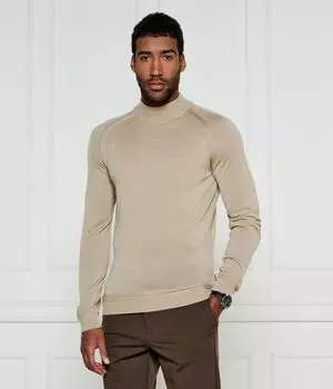 Водолазка шерстяная Boss H Barcel Slim Fit, бежевый