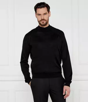 Водолазка шерстяная Boss H-barcel Slim Fit, черный