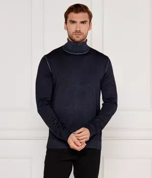 Водолазка шерстяная Boss Orange Artulo Regular Fit, синий