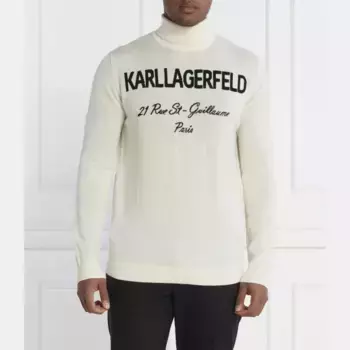 Водолазка стандартного кроя из шерсти Karl Lagerfeld, бежевый