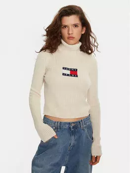 Водолазка свитер обычный крой Flag DW0DW18678 Tommy Jeans, экрю