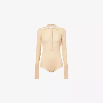 Водолазка The Frankie Shop из шерсти, шелка и кашемира, бежевый