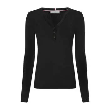 Водолазка Tommy Hilfiger Slim Fit Henley, чёрный