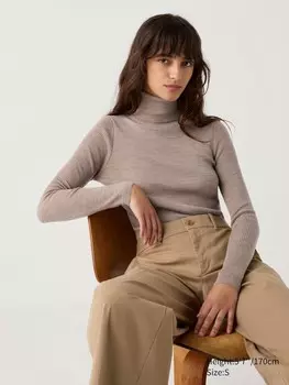 Водолазка Uniqlo Extra Fine, бежевый