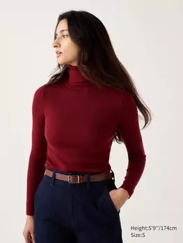 Водолазка Uniqlo Extra Fine, красный
