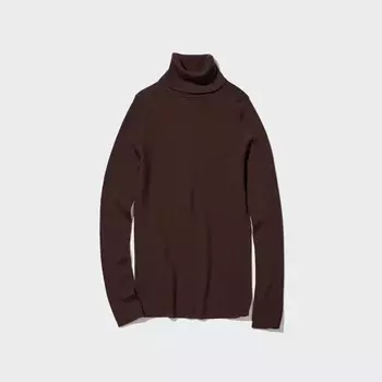 Водолазка Uniqlo Heattech Extra Fine Merino, темно-коричневый