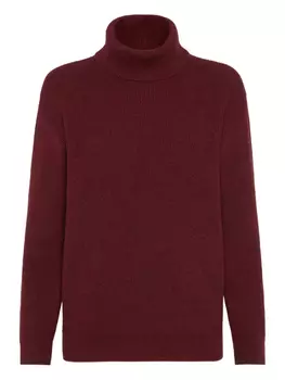 Водолазка в рубчик Brunello Cucinelli, красный