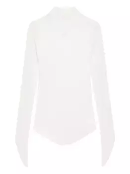 Водолазка в рубчик Courrges, белый