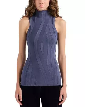 Водолазка в рубчик Emporio Armani, фиолетовый