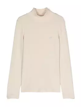 Водолазка в рубчик со стразами Monnalisa, серый