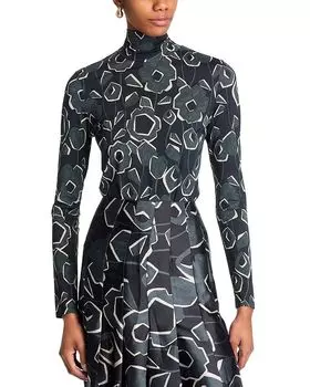 Водолазка в стиле кубизма St. John, серый