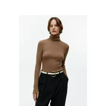 Водолазка женская Arket в рубчик, темно-бежевый