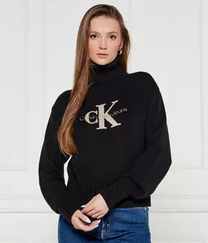 Водолазка женская Calvin Klein Jeans свободного кроя, черный