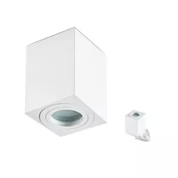 ВОДОЛЕЙ потолочный светильник | водонепроницаемый | Цвет БЕЛЫЙ | ПРЯМОУГОЛЬНАЯ форма | Алюминий | Потолочный точечный светильник | 230В | IP44 | с лампочкой холодного белого света KOBI
