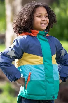 Водонепроницаемая цветная куртка для снега и катания на лыжах Frugi, синий