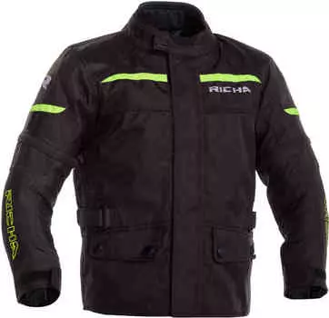 Водонепроницаемая детская мотоциклетная текстильная куртка Tipo Richa, черный желтый