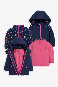 Водонепроницаемая флисовая куртка 4-в-1 Jojo Maman Bb, розовый