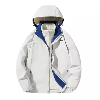 Водонепроницаемая и ветрозащитная куртка-ветровка унисекс Jeep, белый/слоновая кость