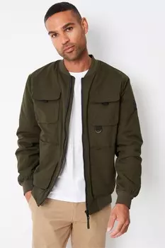 Водонепроницаемая куртка бомбер Threadbare, зеленый