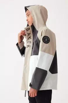 Водонепроницаемая куртка дождевик с цветными блоками Baker By Ted Baker, нейтральный