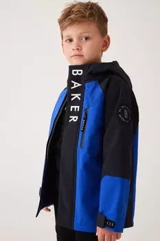 Водонепроницаемая куртка дождевик с цветными блоками Baker By Ted Baker, синий