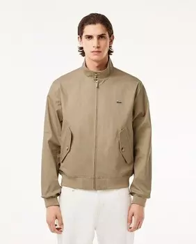 Водонепроницаемая куртка Харрингтон из хлопкового твила Lacoste, бежевый